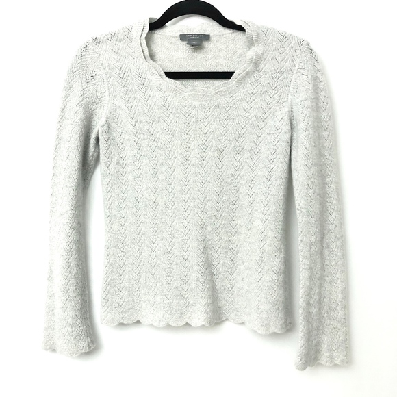 Ann Taylor Sweaters - Ann Taylor Holiday Silver Cashmere Sweater
